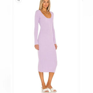 LPA Salvatore Dress in Lilac Ribbed Knit‎ Midi size Medium